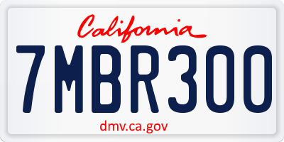 CA license plate 7MBR300