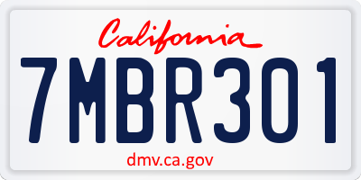 CA license plate 7MBR301