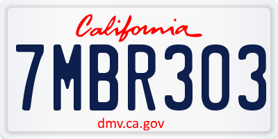CA license plate 7MBR303