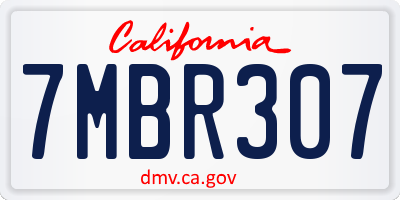 CA license plate 7MBR307