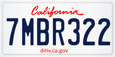 CA license plate 7MBR322