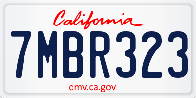 CA license plate 7MBR323