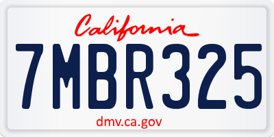 CA license plate 7MBR325