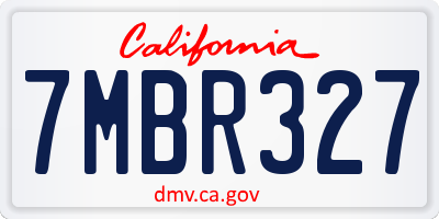 CA license plate 7MBR327