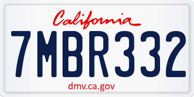 CA license plate 7MBR332
