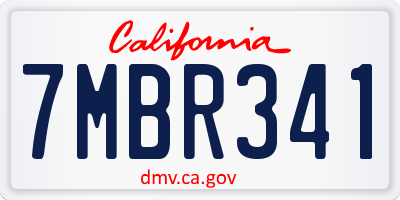 CA license plate 7MBR341