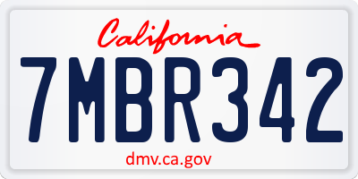 CA license plate 7MBR342