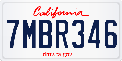 CA license plate 7MBR346