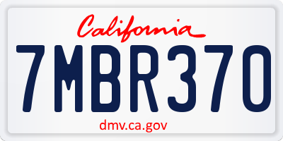 CA license plate 7MBR370
