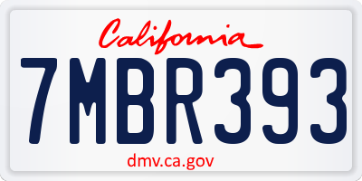 CA license plate 7MBR393