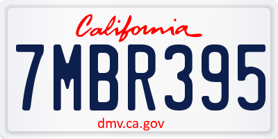 CA license plate 7MBR395