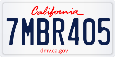 CA license plate 7MBR405
