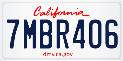 CA license plate 7MBR406