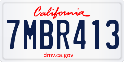 CA license plate 7MBR413