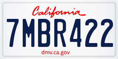 CA license plate 7MBR422