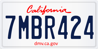 CA license plate 7MBR424