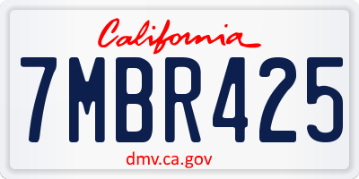 CA license plate 7MBR425