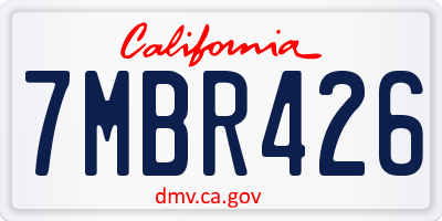CA license plate 7MBR426