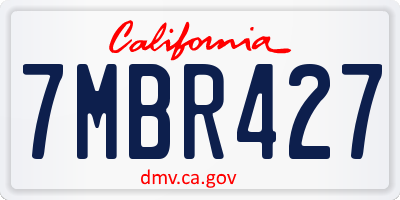 CA license plate 7MBR427