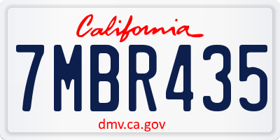 CA license plate 7MBR435