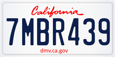 CA license plate 7MBR439