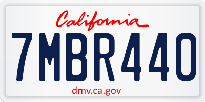 CA license plate 7MBR440