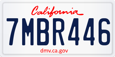 CA license plate 7MBR446