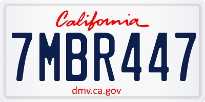CA license plate 7MBR447