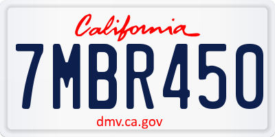 CA license plate 7MBR450