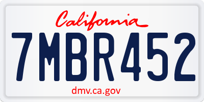 CA license plate 7MBR452