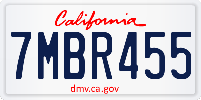 CA license plate 7MBR455