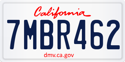 CA license plate 7MBR462