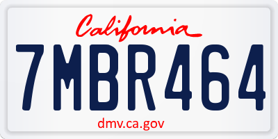 CA license plate 7MBR464