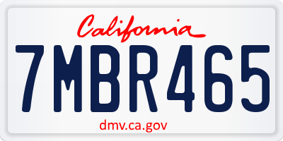 CA license plate 7MBR465