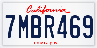 CA license plate 7MBR469