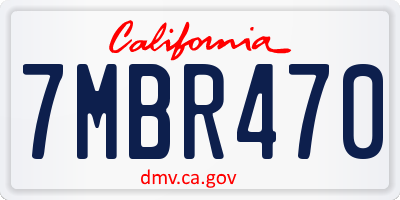 CA license plate 7MBR470