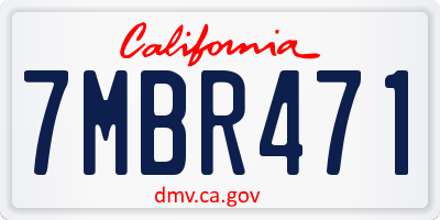 CA license plate 7MBR471