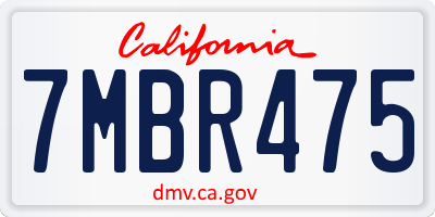 CA license plate 7MBR475