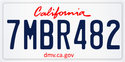 CA license plate 7MBR482