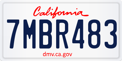 CA license plate 7MBR483