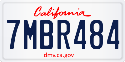 CA license plate 7MBR484