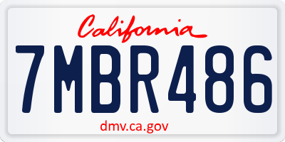 CA license plate 7MBR486