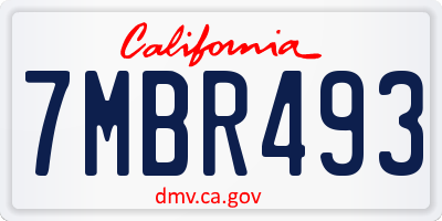 CA license plate 7MBR493