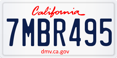 CA license plate 7MBR495