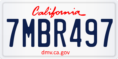 CA license plate 7MBR497