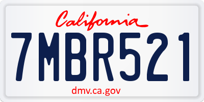 CA license plate 7MBR521