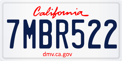 CA license plate 7MBR522