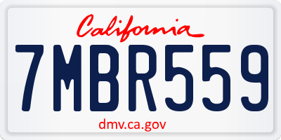 CA license plate 7MBR559