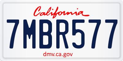 CA license plate 7MBR577