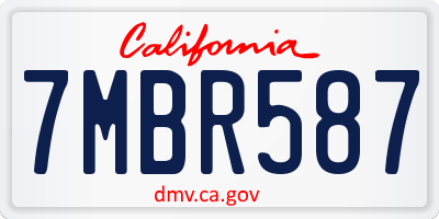CA license plate 7MBR587